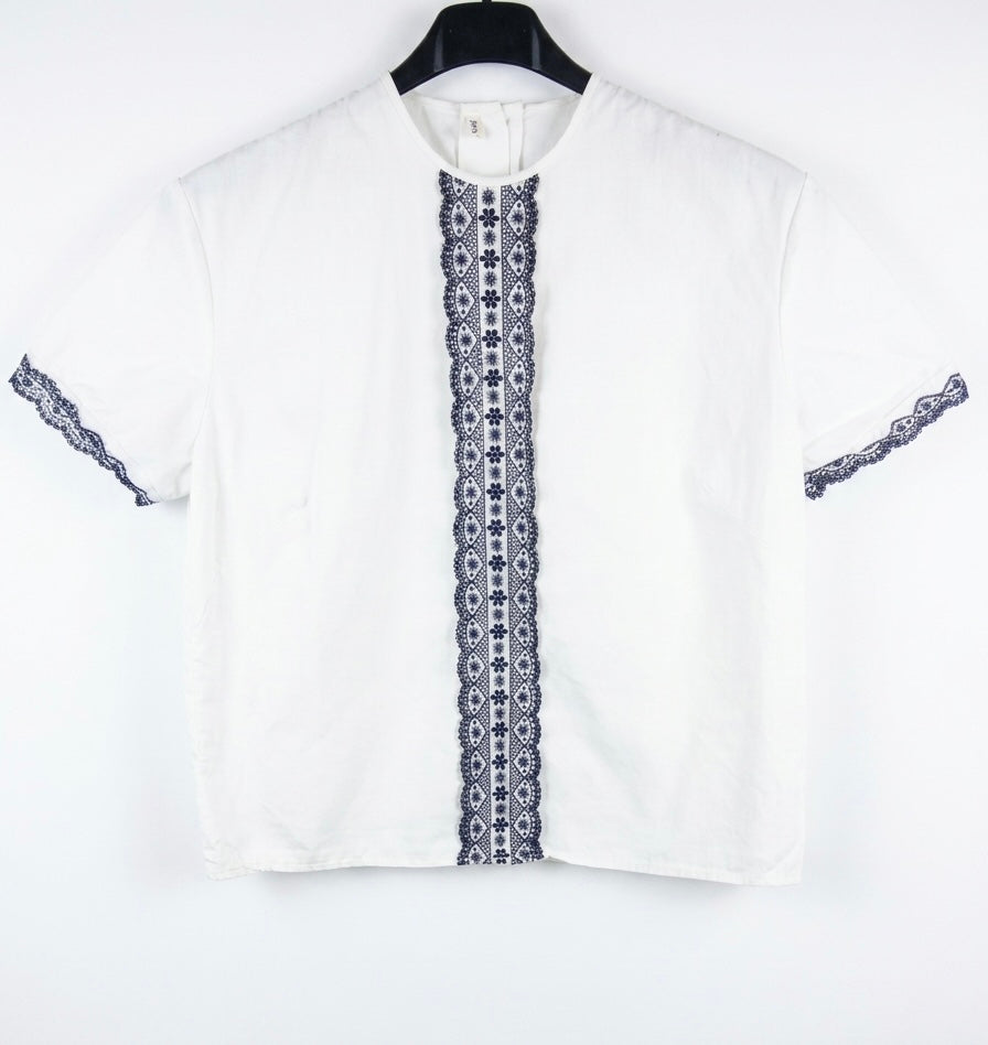 Blouse White Detailed Medium